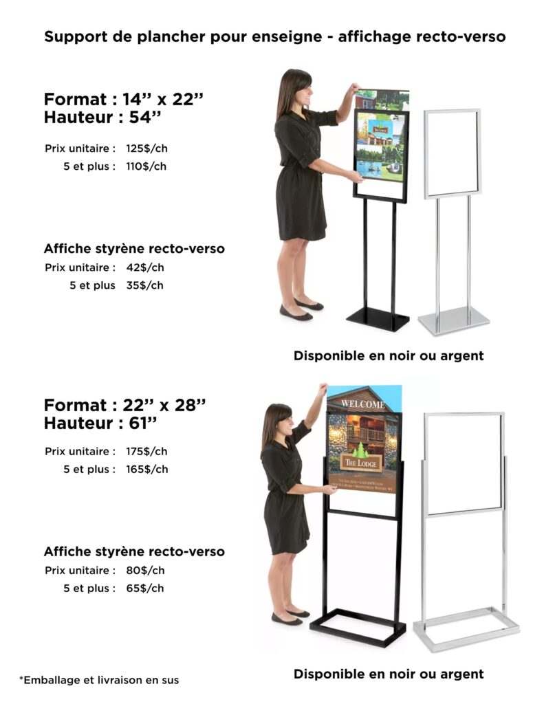 Support de plancher pour enseigne